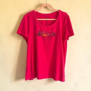 Life Is Good Hot Pink Logo Tee